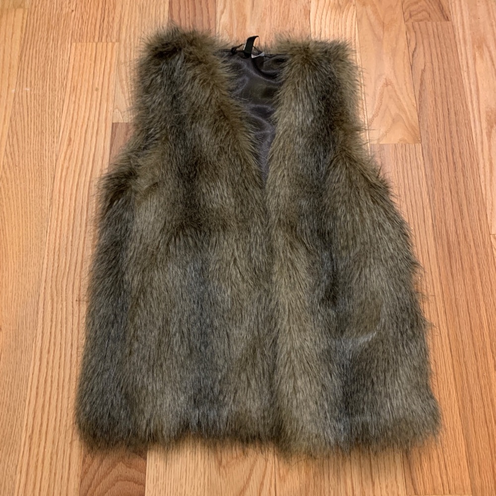 brown fur vest